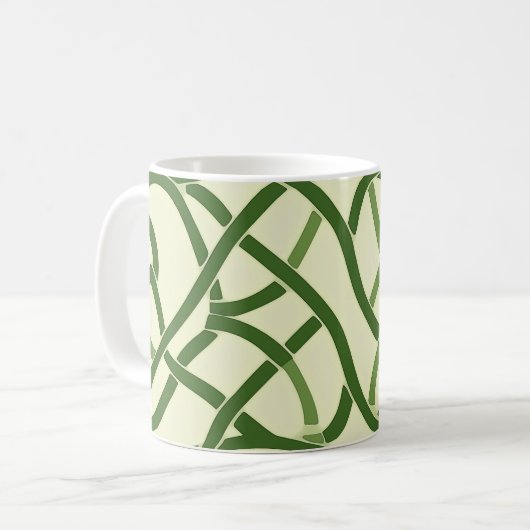 Mug ☘️ Motif Celtique Vert en Entrelacs 🍀 (Devant gauche)