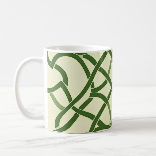 Mug ☘️ Motif Celtique Vert en Entrelacs 🍀 (Gauche)