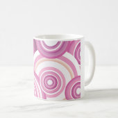 Mug Motif Cercles Rétro Rose (Devant droit)