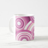 Mug Motif Cercles Rétro Rose (Devant gauche)