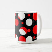 Mug Motif Cercles Rouges Noirs et Blancs (Devant droit)