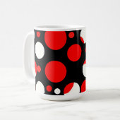 Mug Motif Cercles Rouges Noirs et Blancs (Devant gauche)