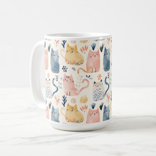 Mug Motif chaton pastel mignon (Devant gauche)