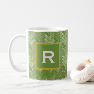 Mug Motif Chevron en arête de poisson Vert forêt Perso