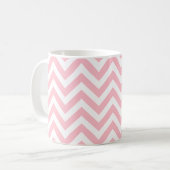 Mug Motif Chevron rose et blanc moyen horizontal (Devant gauche)