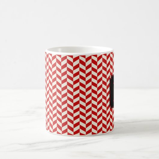 Mug Motif Chevron rouge et blanc Herringbone (Centre)