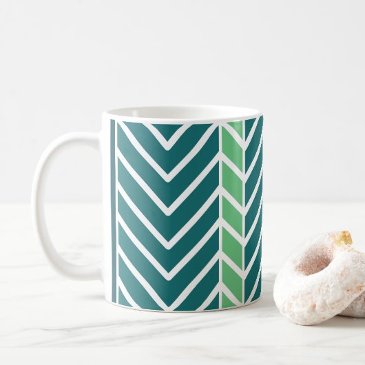 Mug Motif Chevron Sarcelle (Avec donut)