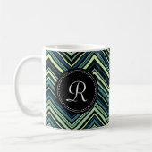 Mug Motif Chevron Tribal Tribal Noir Monogramme (Gauche)