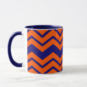 Mug Motif chevron zigzag bleu orange (Gauche)