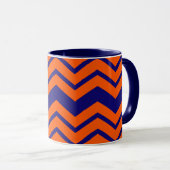 Mug Motif chevron zigzag bleu orange (Devant droit)