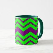 Mug Motif chevron zigzag vert violet (Devant droit)