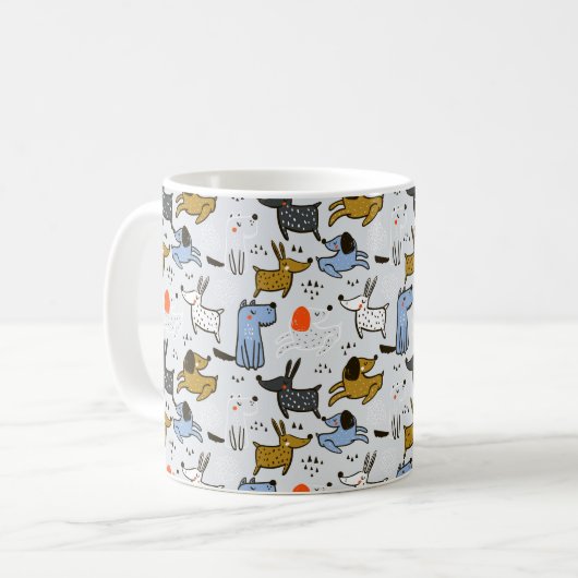 Mug Motif chien mignon Doodle (Devant gauche)