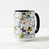 Mug Motif chien mignon Doodle (Devant droit)