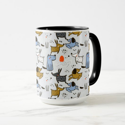 Mug Motif chien mignon Doodle (Devant droit)