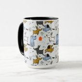 Mug Motif chien mignon Doodle (Devant gauche)