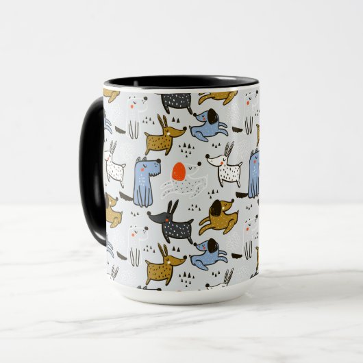 Mug Motif chien mignon Doodle (Devant gauche)