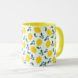 Mug Motif Citron et Feuilles Vertes