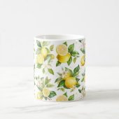 Mug Motif citron, Fleurs de citron, Feuilles, Votre No (Centre)
