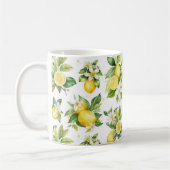 Mug Motif citron, Fleurs de citron, Feuilles, Votre No (Gauche)