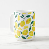 Mug Motif citron jaune aquarelle (Devant gauche)