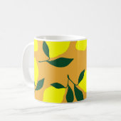 Mug Motif citron simple, arrière - plan orange. (Devant gauche)