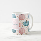 Mug Motif Citrouille aquarelle avec nom (Devant droit)