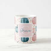 Mug Motif Citrouille aquarelle avec nom (Centre)