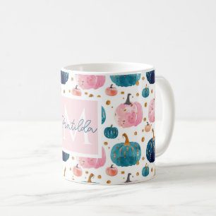 Mug Motif Citrouille aquarelle avec nom