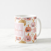 Mug Motif Citrouille aquarelle avec nom (Devant droit)