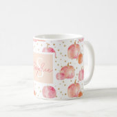 Mug Motif Citrouille aquarelle avec nom (Devant droit)