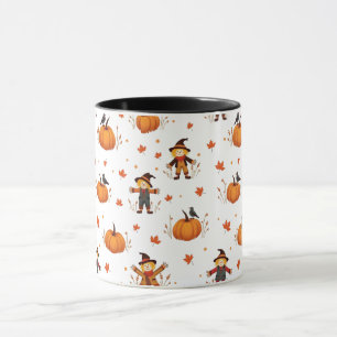 Mug Motif Citrouille Automne Scarecrow