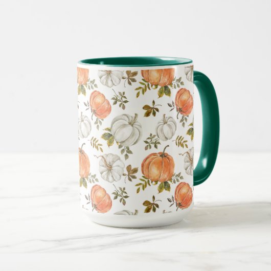 Mug Motif Citrouille d'aquarelle d'automne (Devant droit)