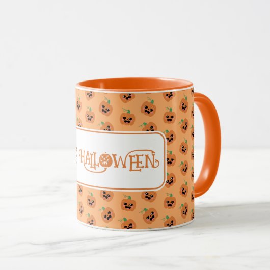 Mug Motif Citrouille Halloween Kawaii (Devant droit)