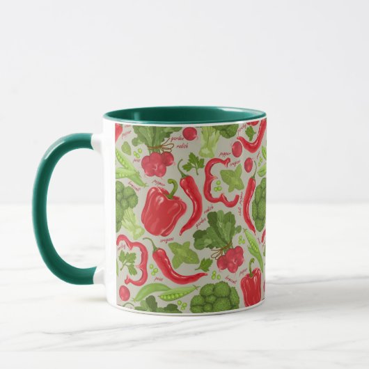 Mug motif clair à base de légumes frais (Gauche)