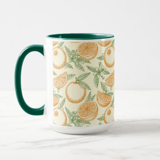 Mug Motif classique aux fruits orange (Gauche)