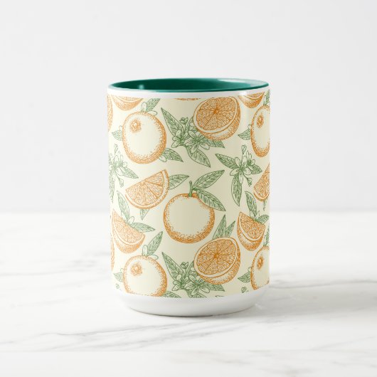 Mug Motif classique aux fruits orange (Centre)
