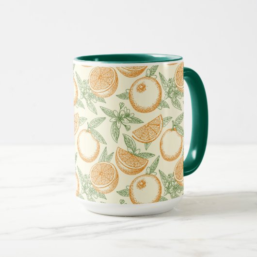 Mug Motif classique aux fruits orange (Devant droit)