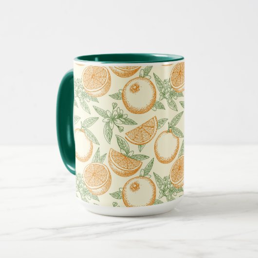 Mug Motif classique aux fruits orange (Devant gauche)