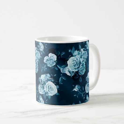 Mug Motif classique de rose de bleu (Devant droit)