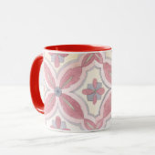 Mug Motif classique en carreaux rouge, bleu et rose ca (Devant gauche)