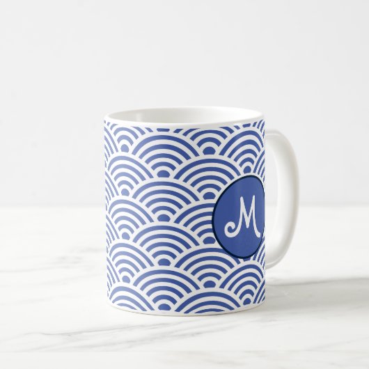 Mug Motif classique japonais avec Monogramme (Devant droit)