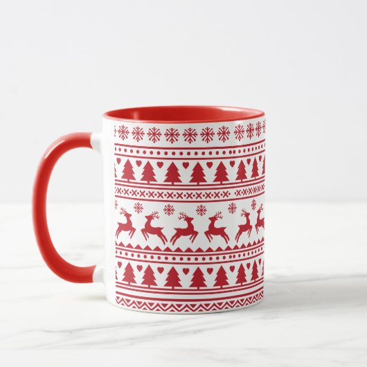 Mug Motif classique scandinave de Noël (Gauche)