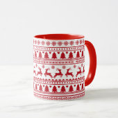 Mug Motif classique scandinave de Noël (Devant droit)