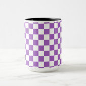 Mug Motif classique violet et blanc À damiers (Centre)