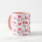 Mug Motif Coeur mignon rose et rouge (Devant gauche)