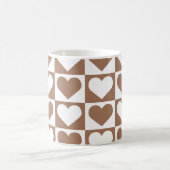 Mug Motif Coeurs de tableau de bord - Brown et blanc (Centre)