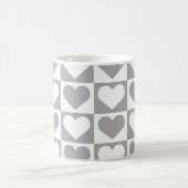 Mug Motif Coeurs de tableau de bord - gris et blanc (Centre)