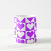 Mug Motif Coeurs de tableau de bord - violet et blanc (Centre)