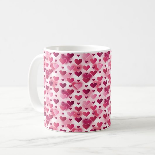 Mug Motif Coeurs roses (Devant gauche)