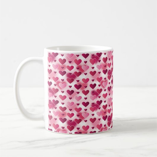 Mug Motif Coeurs roses (Gauche)